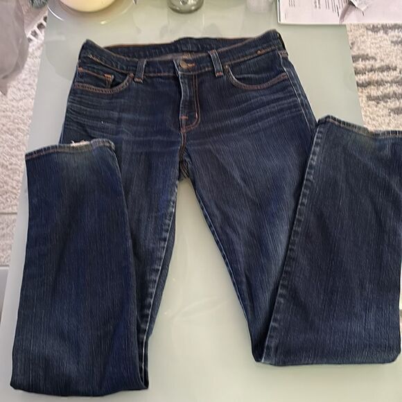 J Brand jeans 31 dark blue wash the deal 9 inch zipper on both legs - Picture 3 of 13